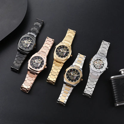 New Wristwatch Men Watch Luxury Quartz Man Watches Skeleton Luminous Hands Men's Watch Clock Reloj Hombre