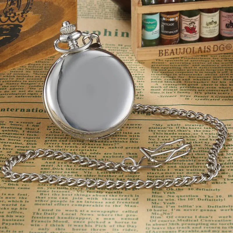 New 2 Sides Open Navidad Christmas Gift Smooth Mechanical Pocket Watch Men Women FOB Hand Wind Double Hunter Roman Numerals