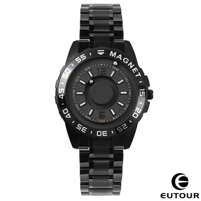 Eutour Innovative Magnetic Metal Magic Ball Watch Men's High End Fashion Quartz Simple Watch Stainless Steel Strap