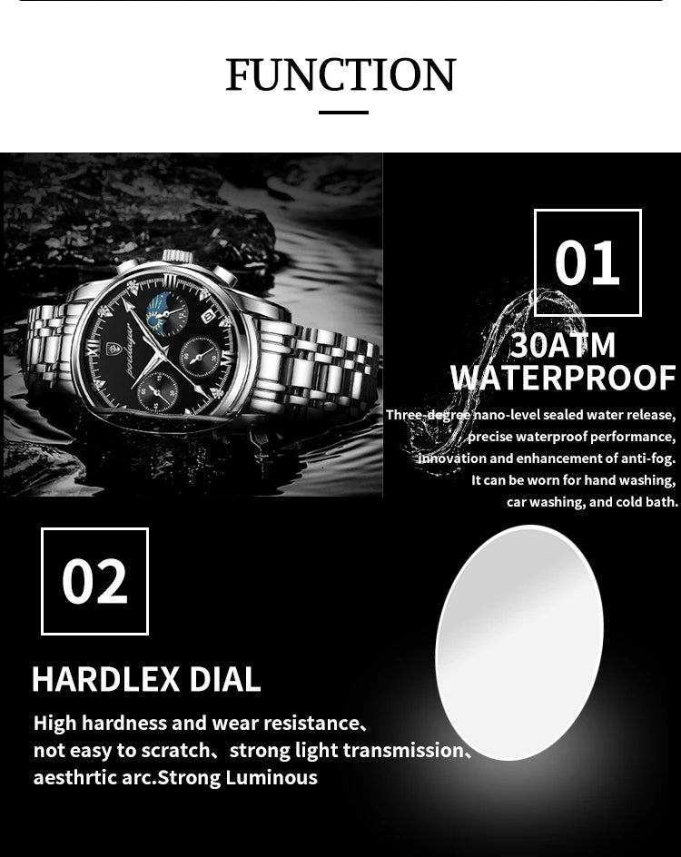 POEDAGAR Fashion Date Quartz Men Watches Top Brand Luxury Male Clock Sport Mens Wristwatch Fashion Waterproof Luminous Man Watch