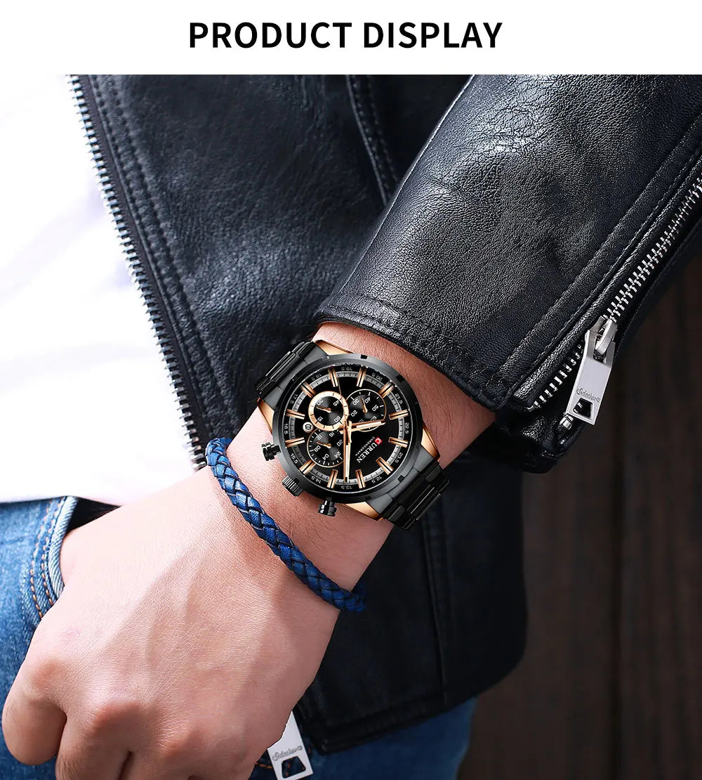 Relogio Masculino CURREN Hot Fashion Mens Watches Top Brand Luxury Wrist Watch Quartz Clock Watch Men Waterproof Chronograph