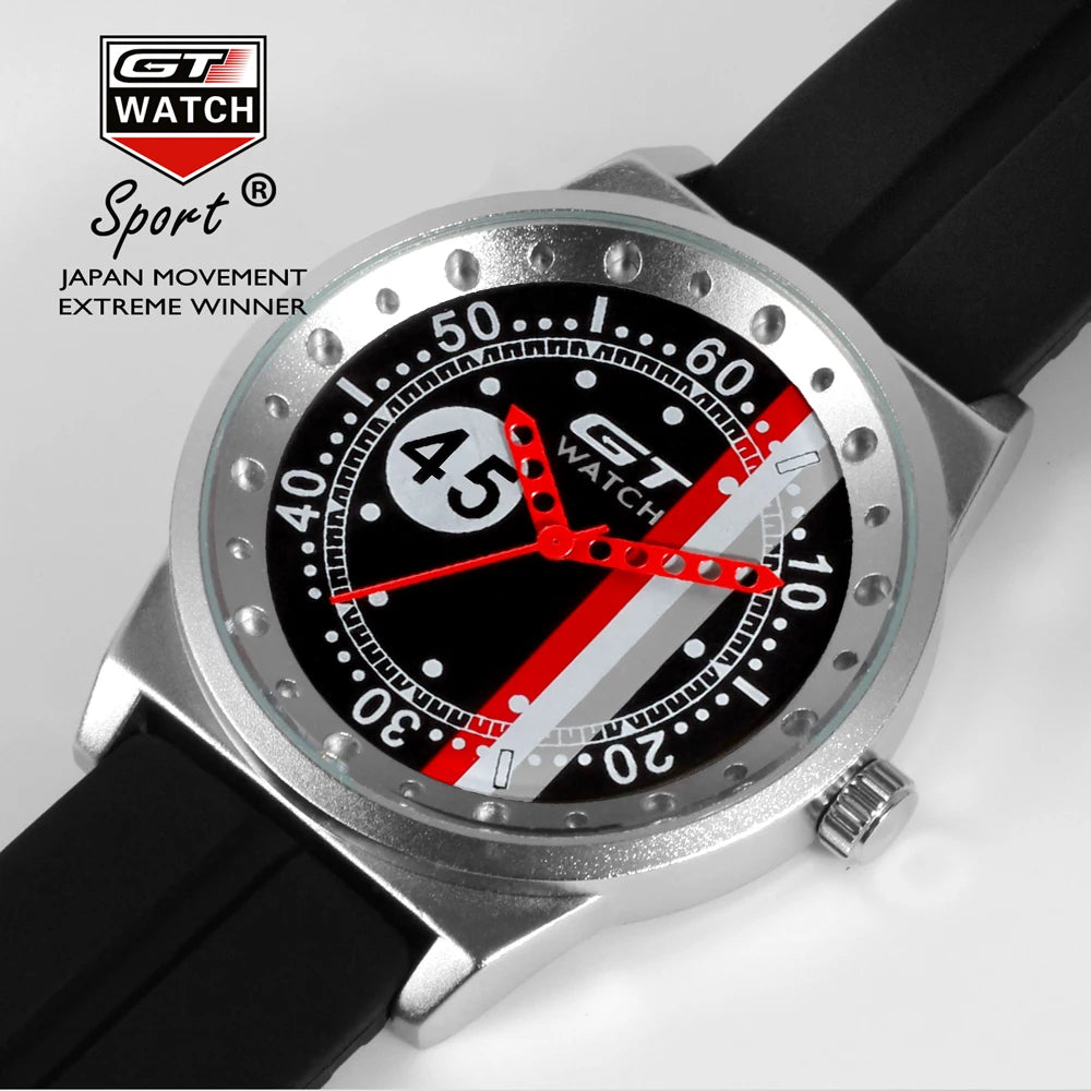 Top Brand GT Watch Men Watch Silicone Strap F1 Sport Watches Fashion Men's Watch Clock saat relogio masculino reloj hombre