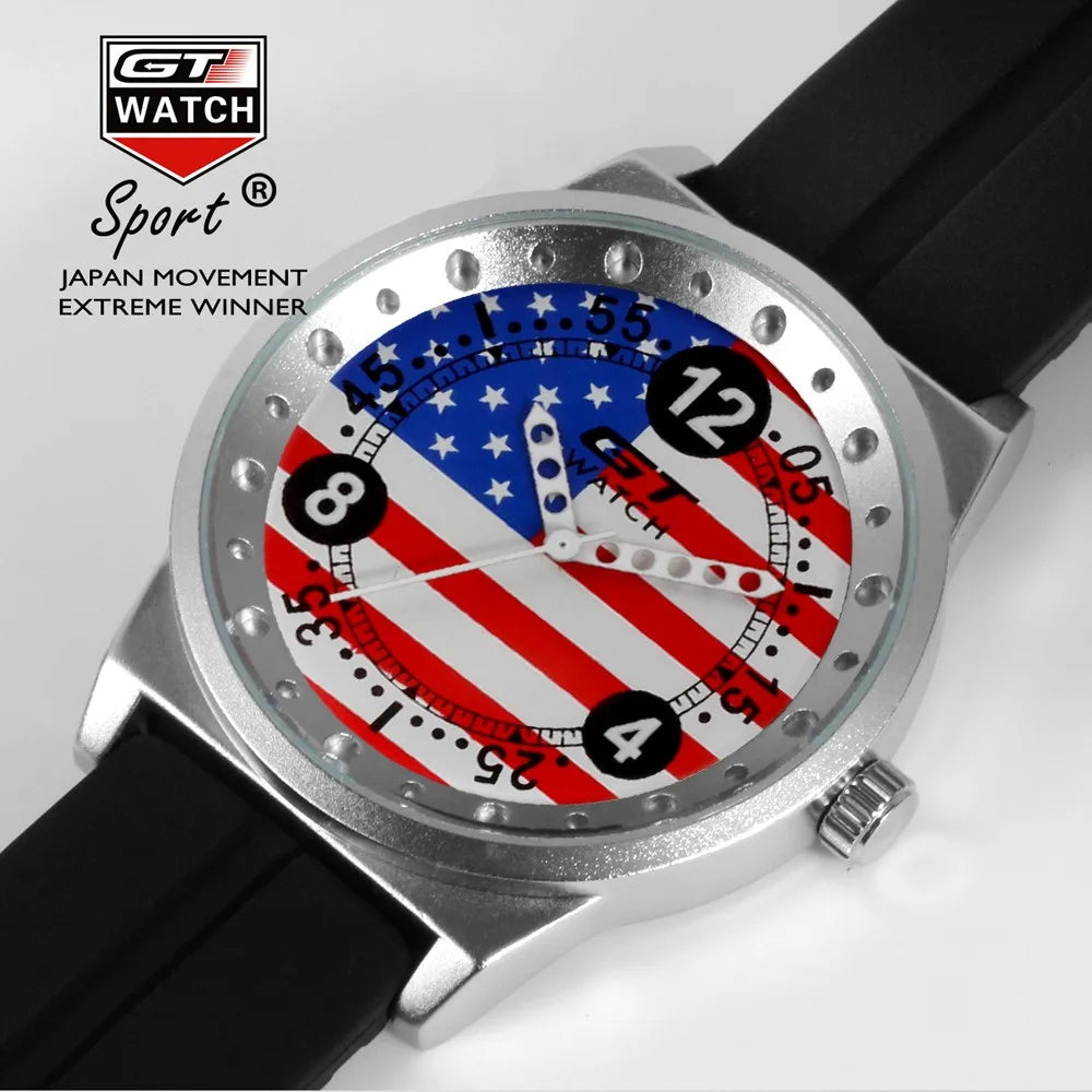 GT Watch Men Italy Flag F1 Sport Watch Mens Watches Top Brand Luxury Men's Watch Clock reloj hombre erkek kol saati relogio