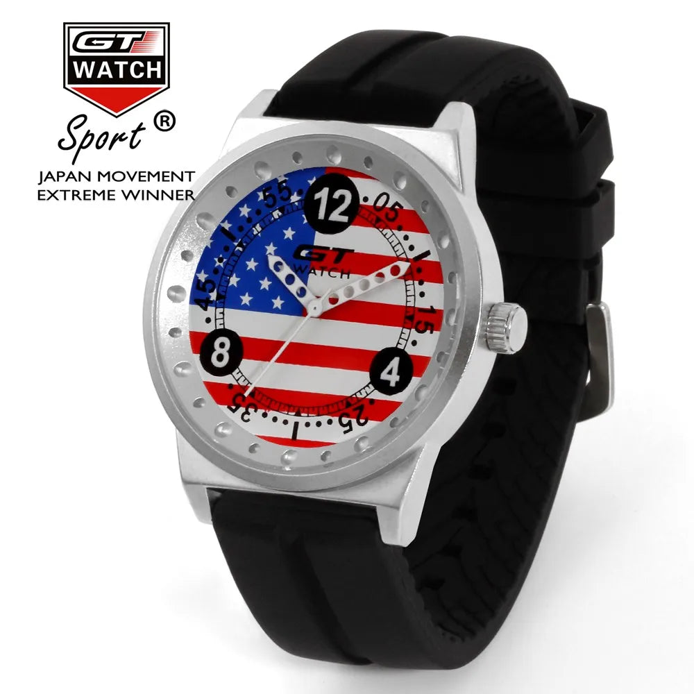 GT Watch Men Italy Flag F1 Sport Watch Mens Watches Top Brand Luxury Men's Watch Clock reloj hombre erkek kol saati relogio