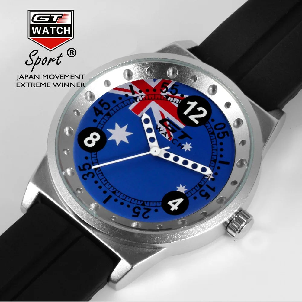 GT Watch Men Italy Flag F1 Sport Watch Mens Watches Top Brand Luxury Men's Watch Clock reloj hombre erkek kol saati relogio