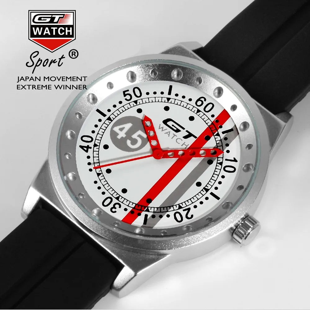 Top Brand GT Watch Men Watch Silicone Strap F1 Sport Watches Fashion Men's Watch Clock saat relogio masculino reloj hombre