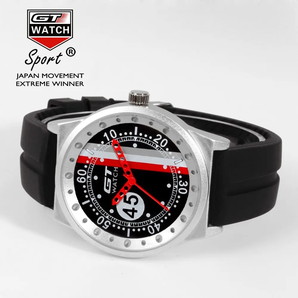 Top Brand GT Watch Men Watch Silicone Strap F1 Sport Watches Fashion Men's Watch Clock saat relogio masculino reloj hombre