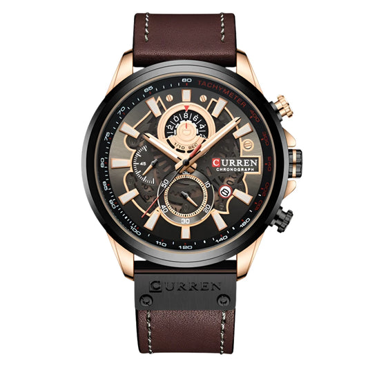 CURREN Watch For Men Sport Luxury Brand Chronograph Military Genuine Leather Waterproof Wristwatches Man Clock Relogio Masculino