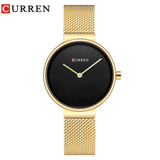 CURREN Luxury Women Watches Ladies Mesh Belt Waterproof Clock Fashion Sports Ultra-thin Female Quartz Watch for woman