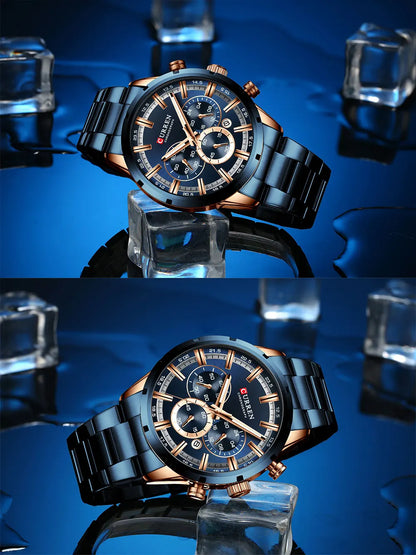 Relogio Masculino CURREN Hot Fashion Mens Watches Top Brand Luxury Wrist Watch Quartz Clock Watch Men Waterproof Chronograph