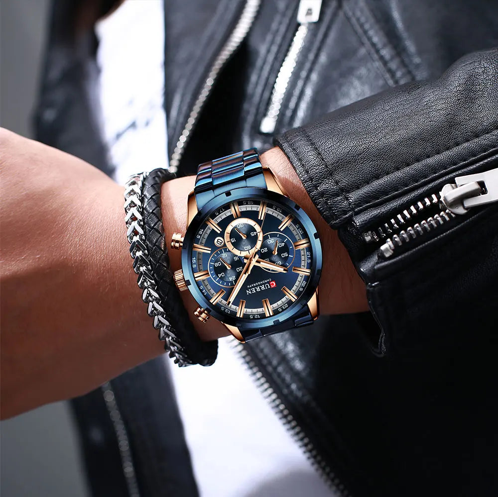 Relogio Masculino CURREN Hot Fashion Mens Watches Top Brand Luxury Wrist Watch Quartz Clock Watch Men Waterproof Chronograph