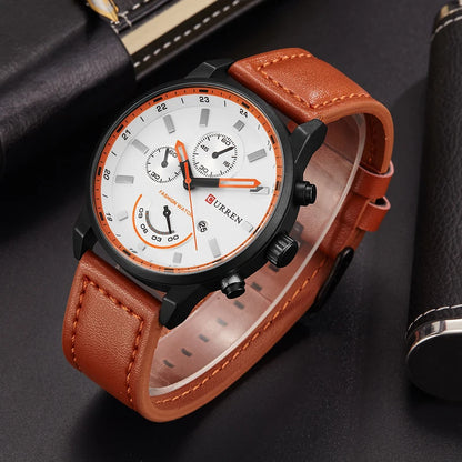 Watch For Men CURREN Top Luxury Brand Fashion Sport Quartz Business Wristwatch Quartz Genuine Leather Relogio Masculino