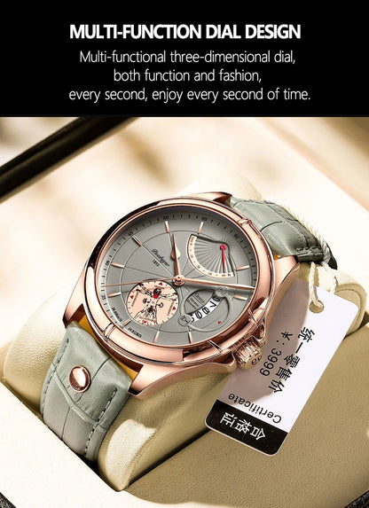 POEDAGAR Sports Men Watch 2022 New Fashion Big Dial Wristwatch Luxury Waterproof Calendar Quartz Leather Men's Watch