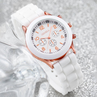 Lot de 2 montres à quartz analogiques pour femmes, bracelet décontracté en silicone, perles et papillon