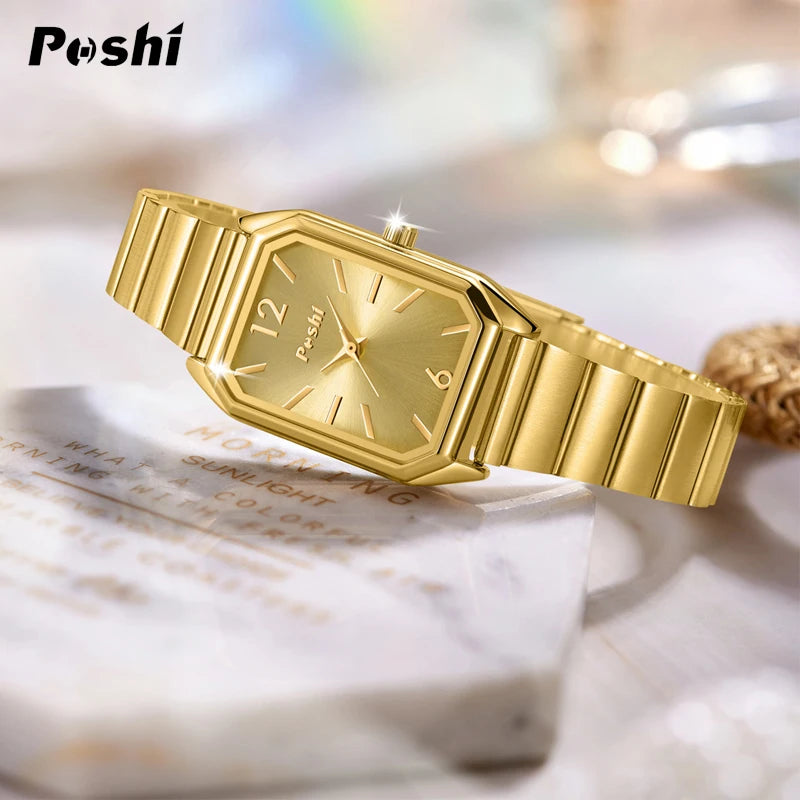 POSHI Elegant Womens Wristwatch Luxury Quartz Watch Fashion Casual Simple Dial Business Ladies Bracelet Waterproof Free Shipping