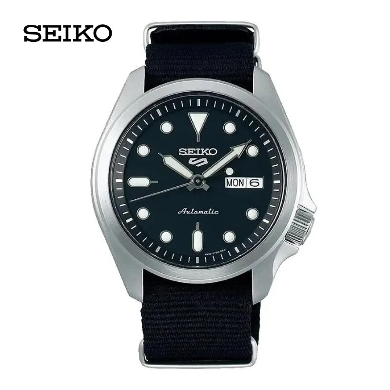 Seiko 5 Original Sports Black Dial Automatic Watch for Men 10Bar Waterproof Mechanical Watchs