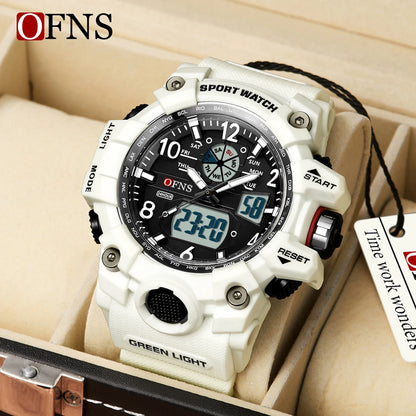 OFNS Top Brand Sports Men's Watches Military Quartz Watch Man Waterproof Wristwatch for Men Clock shock relogios masculino 3169