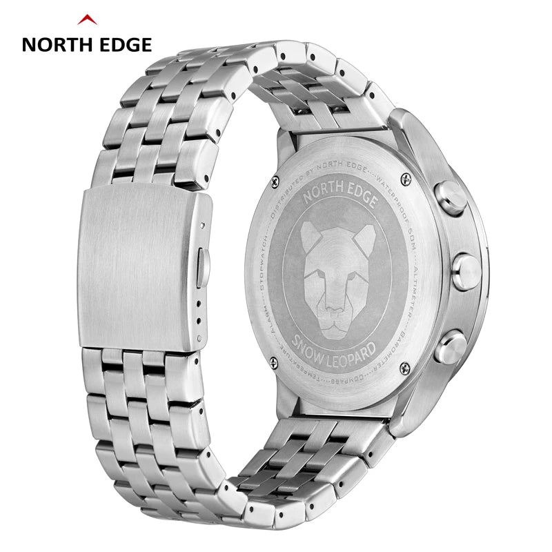 NORTH EDGE Men's Sports Digital Watch Waterproof 50M Altimeter Barometer Compass Business Luxury Men's Watch Outdoor Smartwatch