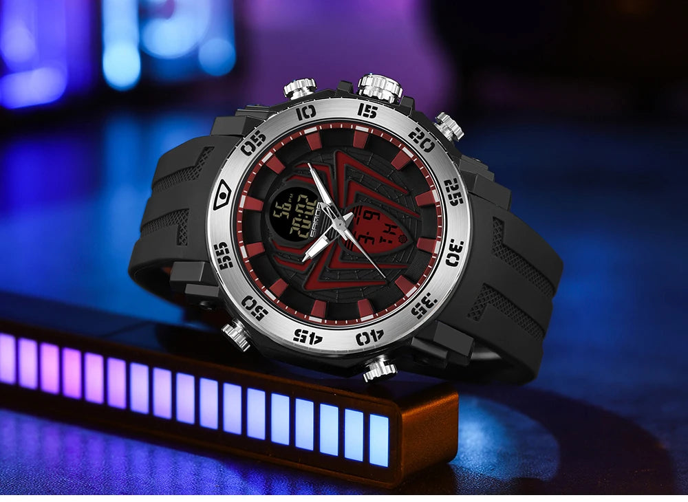 SANDA Men Military Watches Fashion Sport Watch Analog Electronic LED Wristwatches For Man 50M Waterproof Clock Relogio Masculino