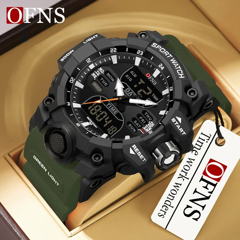 OFNS Top 6126 New Step Calorimeter Single Screen Electronic Watch Minimalist Night Light Waterproof Sports Men's Quartz Watch