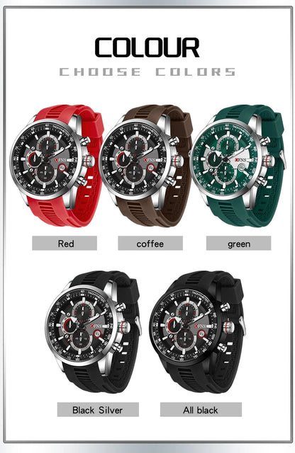 OFNS 8024 New Casual Men's Watches Calendar Business Six Qin Small dial Multi functional Time Waterproof Watches 2024