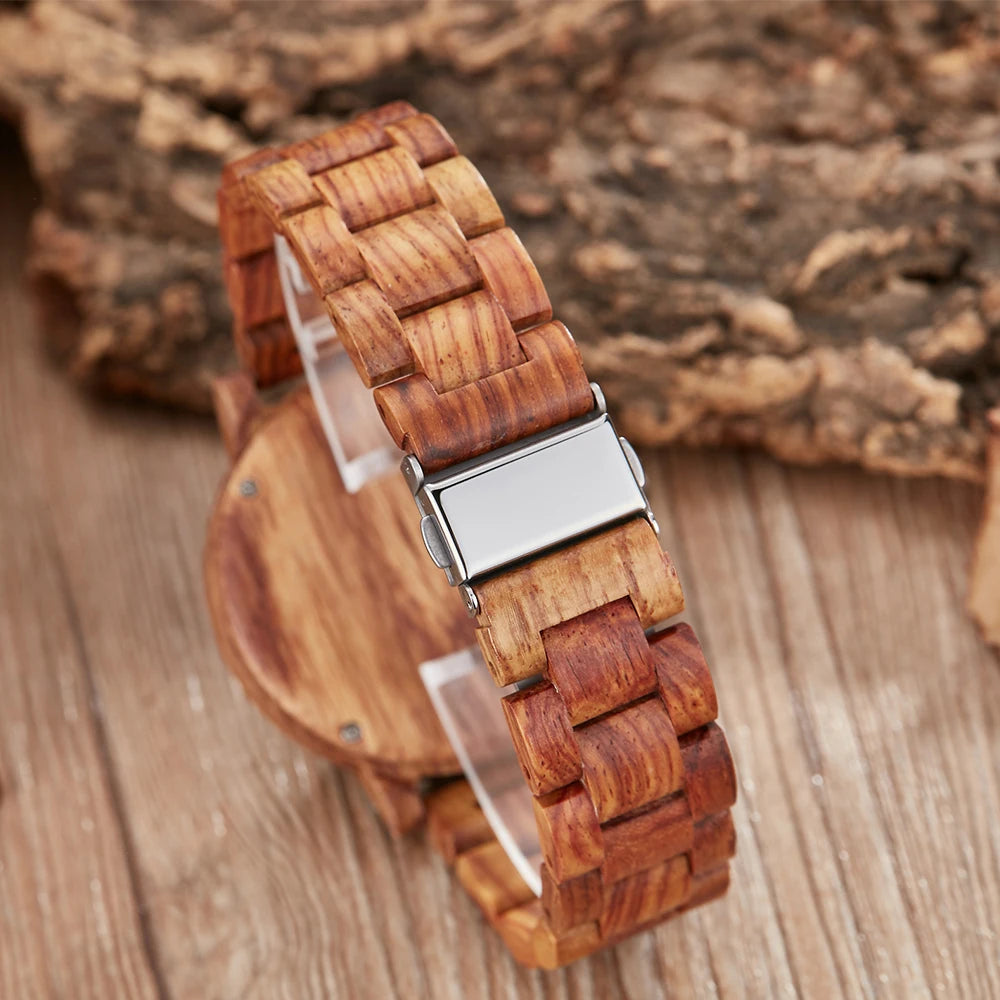 Wood Creative Watch for Men Turntable Compass reloj hombre Real Walnut Ebony Bamboo Wooden Watches Male Clock relógio masculino