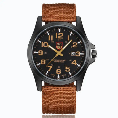 YIKAZE Montres Hommes Top Marque De Luxe Décontracté Militaire Quartz Sport Montre-Bracelet En Nylon Souple Mâle Horloge Montre relogio masculino