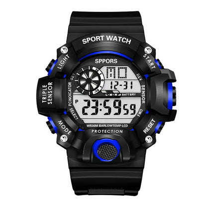 YIKAZE Y73 Men's Watch Digital Sports Electronic Wristwatch Large Dial Multifunctional Waterproof Luminous Alarm Male's Bracelet