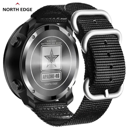 NORTH EDGE APACHE-46 Men Digital Watch Outdoor Sports Running Swimming Outdoor Sport Watches Altimeter Barometer Compass WR50M