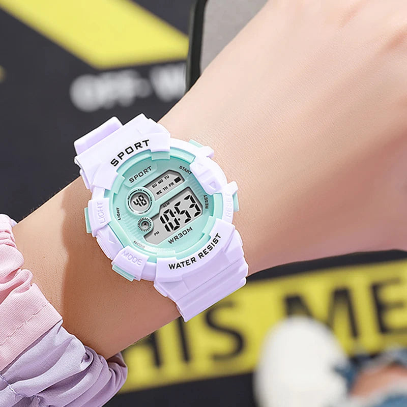 MAYZHISU Kids Digital Watches Fashion Student Sports Watch Luminous Alarm Clock Multifunctional Electronic Watch for man Gift