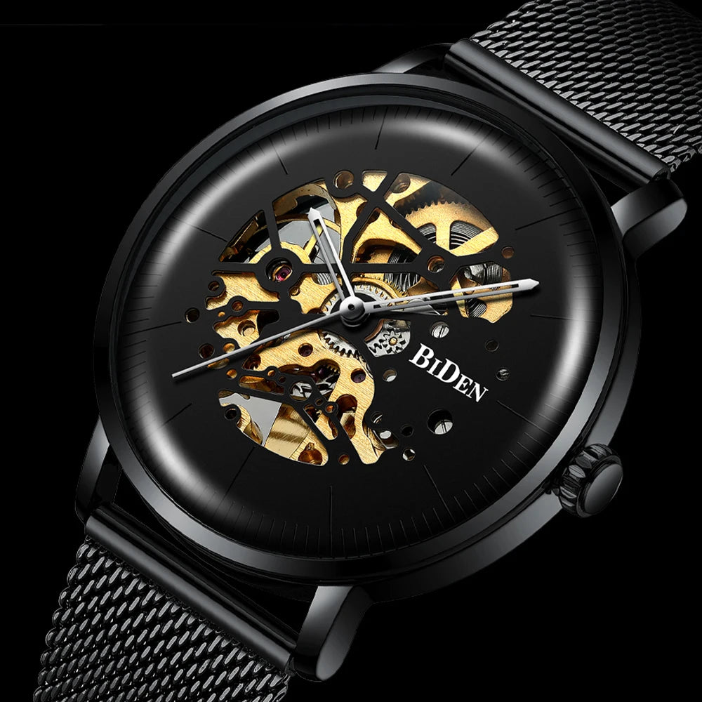 WRIST WATCHES Men's WATCH MAN WATERPROOF SKELETON AUTOMATIC MECHANICAL LUXURY MALE CLOCK STAINLESS STEEL SELF WIND Mens Watch