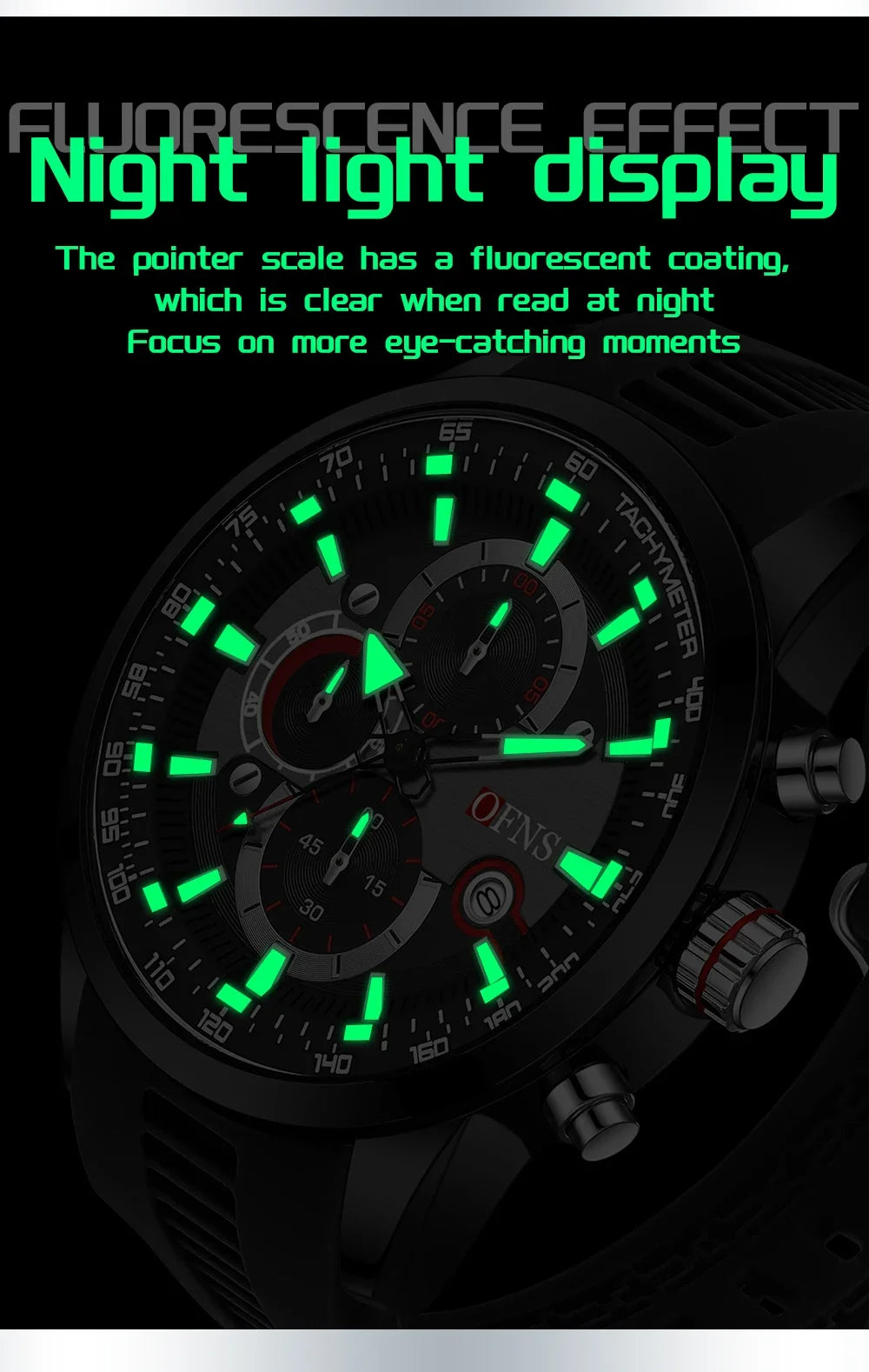 OFNS 8024 New Casual Men's Watches Calendar Business Six Qin Small dial Multi functional Time Waterproof Watches 2024