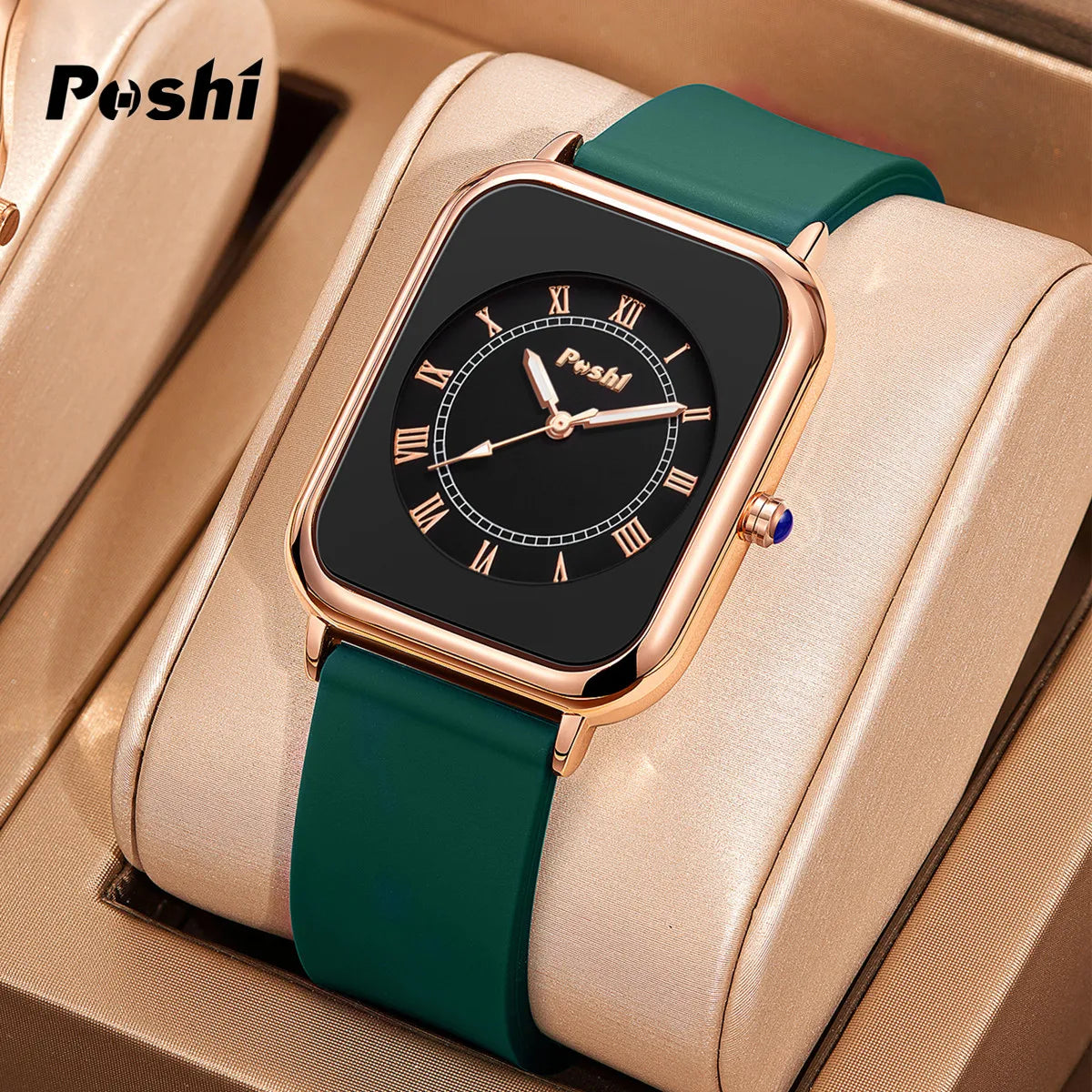 POSHI Original Quartz Wrist Watch for Women Simple Elegant Women's Watches Waterproof Silicone Strap Trend Fashion Style