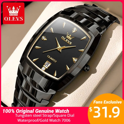 OLEVS New Quartz Watch for Men Waterproof Stainless Steel Business Fashion Calendar/Week Display Top Quartz Men's Watches