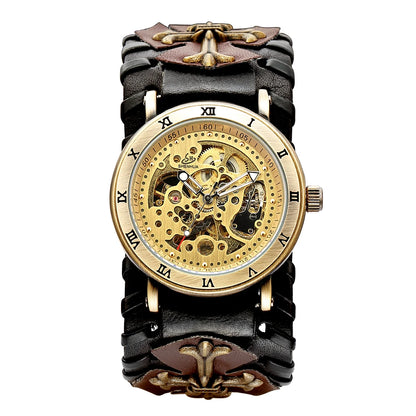 Top New shenhua European and American style punk men's fashion casual hollowed out mechanical automatic mechanical watch 2023