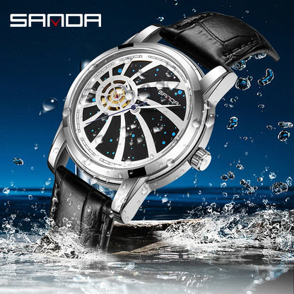 SANDA New Trend Men's Watch Fashion Luminous Waterproof Automatic Mechanical Watch Luxury Personality Religio Masculino 7004