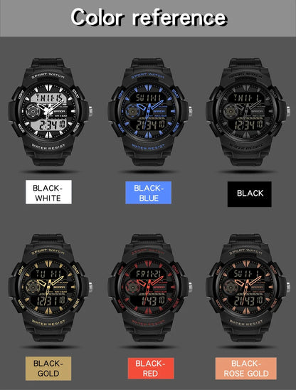 SANDA Digital Watch Men Military Army Sport Quartz Wristwatch Top Brand Luxury LED Waterproof Male Electronic Watches 6002