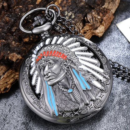 Antique Old Pocket Watches with Chains Ancient Indian Men Clock Male Man Watches Pendant Alloy Necklace reloj de bolsillo hombre