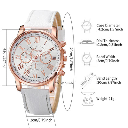 Coffret de montres à quartz pour femme avec cadran Roma, 5 pièces