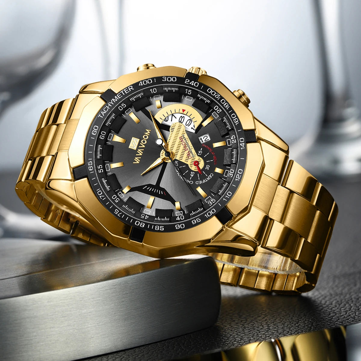 LUXURY GOLD SPORTS WATCH FOR MEN