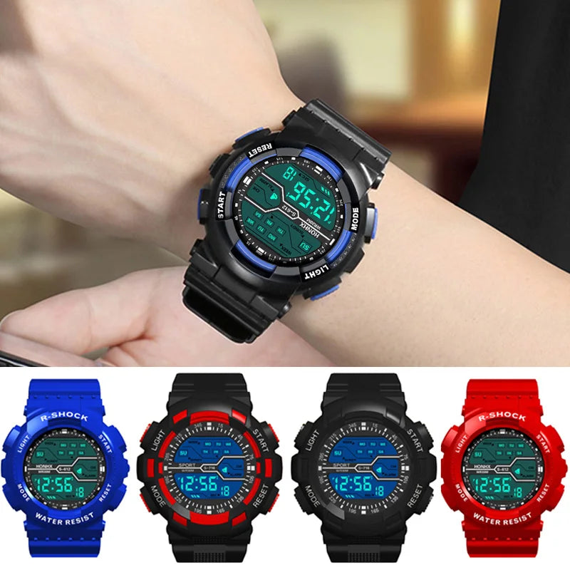 YIKAZE Men's Digital Wristwatches Multifunction Military Sports Watch for Man Luminous Chronograph Waterproof Men Watches