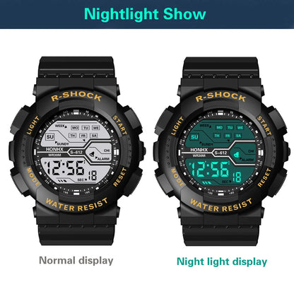 YIKAZE Men's Digital Wristwatches Multifunction Military Sports Watch for Man Luminous Chronograph Waterproof Men Watches