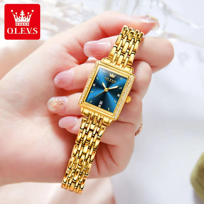 OLEVS Elegant Women's Watch Top Fashion Business Waterproof Stainless Steel Diamond Quartz Watch Luxury Original Women's Watch