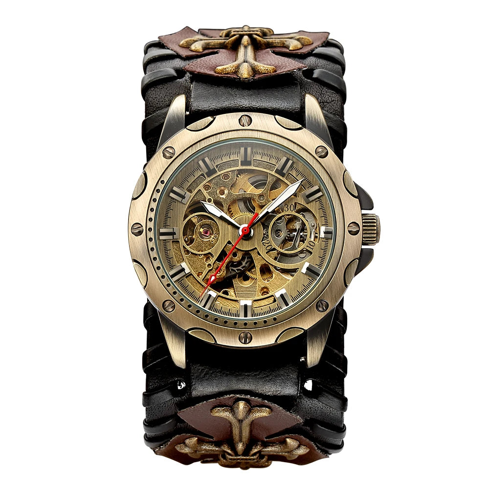 Top New shenhua European and American style punk men's fashion casual hollowed out mechanical automatic mechanical watch 2023