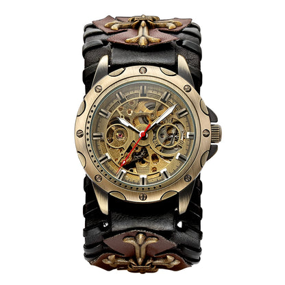 Top New shenhua European and American style punk men's fashion casual hollowed out mechanical automatic mechanical watch 2023