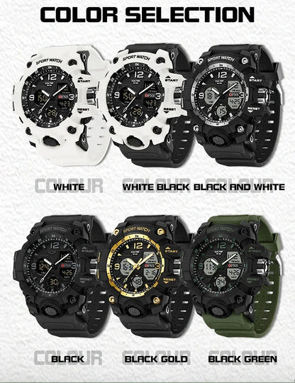 OFNS Top Brand Sports Men's Watches Military Quartz Watch Man Waterproof Wristwatch for Men Clock shock relogios masculino 6030