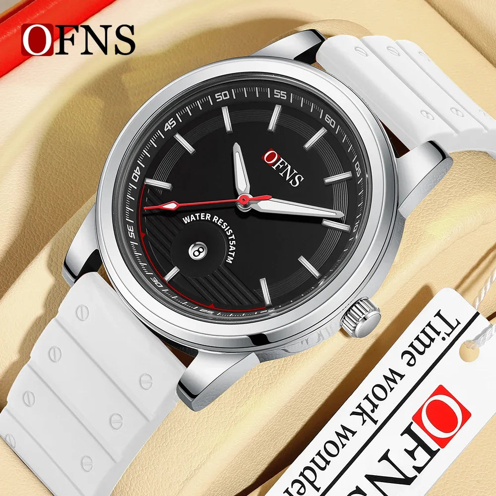 OFNS Top of the line 8028 New Fashion Men's Quartz Watch Leisure Fashion Lighting Electronic Calendar Waterproof Men's Watch