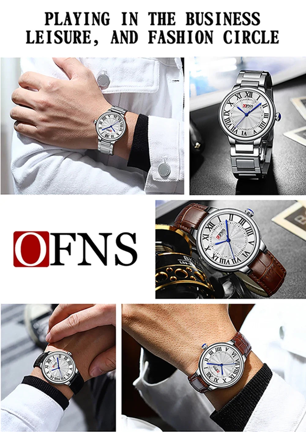 OFNS High end Brand Top 1508 Watch Steel Band Fashion Roman Scale dial Light Luxury Waterproof Women's Quartz Watch 2024