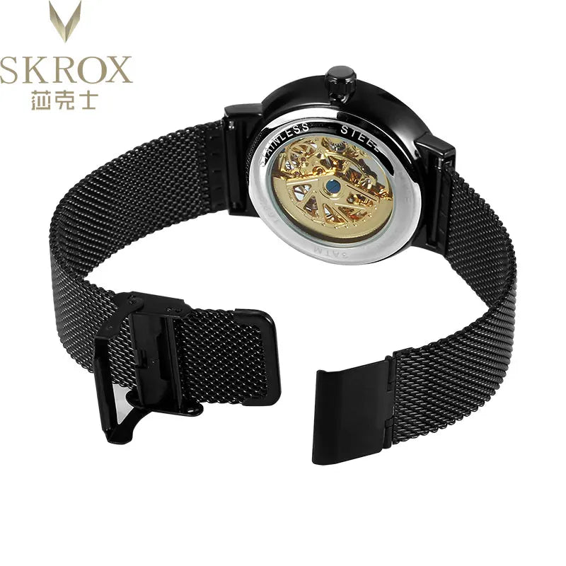 SKROX luminous thin Automatic Movement Man Watch Mechanical Waterproof Wrist Watches Original High-End Luxury Elegant Clockwork