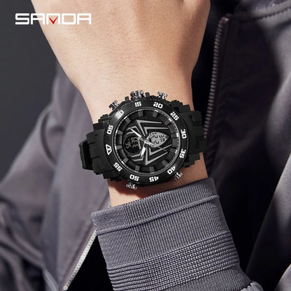 SANDA Men Military Watches Fashion Sport Watch Analog Electronic LED Wristwatches For Man 50M Waterproof Clock Relogio Masculino